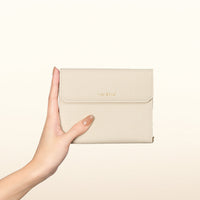 Aira – Slim RFID Passport Wallet (Beige)